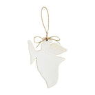 White Glazed Ornament - A - Christmas