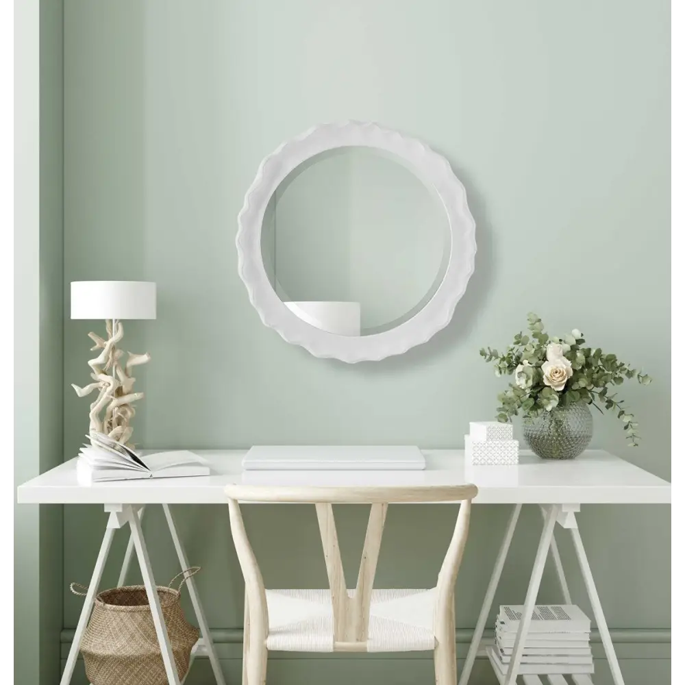 White Round Mirror - Mirror