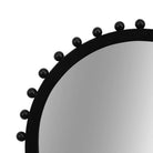 Wood Beaded Arch Decorative Wall Mirror - Black 24 in.