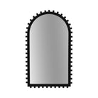 Wood Beaded Arch Decorative Wall Mirror - Black 24 in.