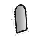 Wood Beaded Arch Decorative Wall Mirror - Black 24 in.