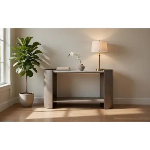 Wood Console with Marble Top - Console