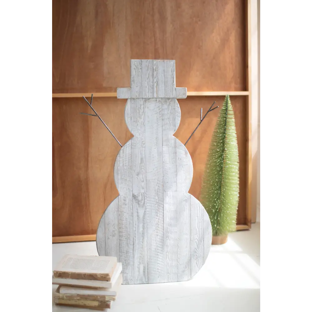 Wood Snowman With Stand - Holidays