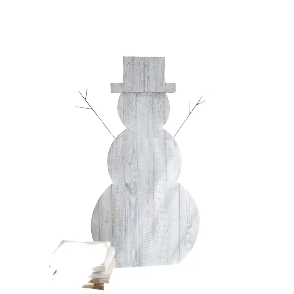 Wood Snowman With Stand - Holidays